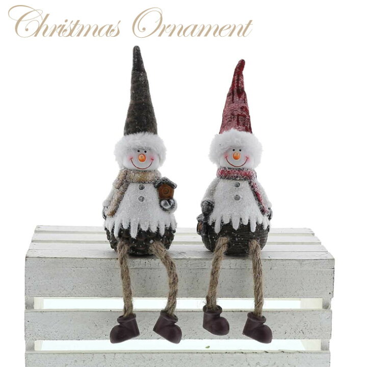 楽天市場 スノーマン 2柄アソート とんがり帽子 Xiy 036 クリスマス特集 紅石 おしゃれ オシャレ 可愛い オブジェ 雑貨 置物 ギフト プレゼント オーナメント 雪だるま 足ぶら 2体1セット お庭の宅配便