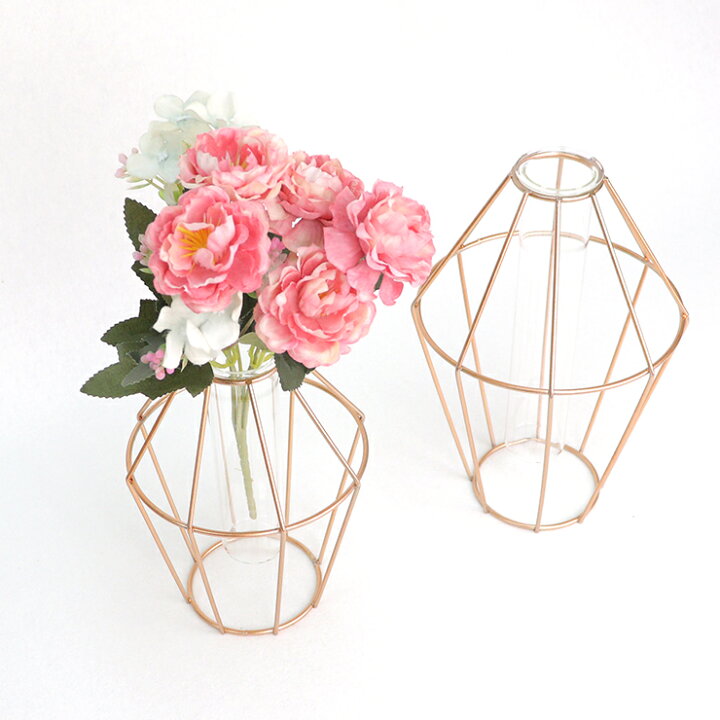 楽天市場 最大1000円offクーポンとp2倍 アイアン フラワーベース２個セット花瓶 一輪挿し 生花 切り花 インテリア おしゃれ ブラック ピンクゴールド ｅｍｉネットショップ
