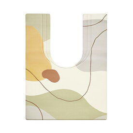 【スーパーSALE◆10%OFF】拭ける トイレマット ロング 耳長 80×60cm 便器にフィット 北欧 おしゃれ 撥水 はっ水 抗菌 防臭 北欧柄 カラフル 冷え対策 負担軽減 PVC 滑り止め キッズ 子供 おそうじ 掃除 おしっこ 飛び散り 尿はね 飛散 防止 男の子