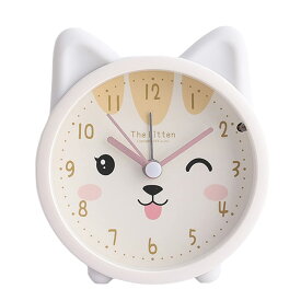 目覚まし時計 卓上時計 子供用 ウサギ柄 猫柄 学習時計 ナイトライト付き サイレント 電池式(無料のバッテリー)