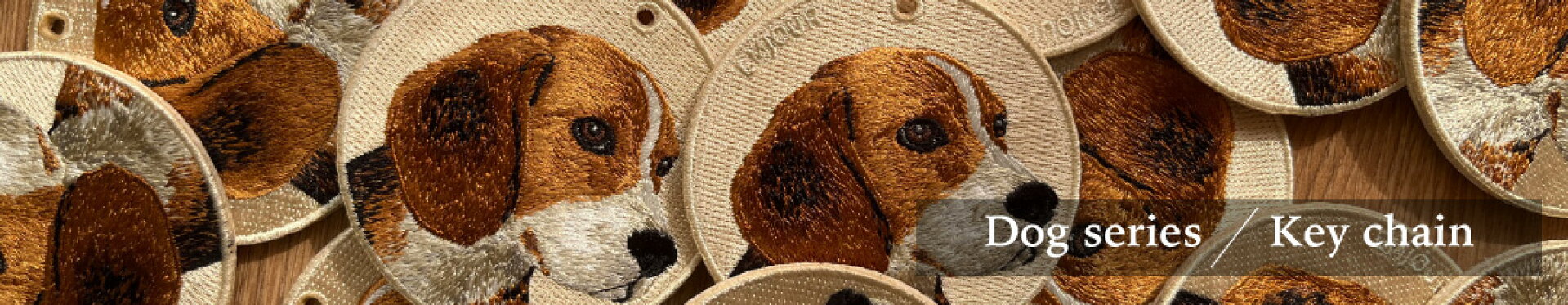 EMJOUR両面刺繍キーホルダー　犬シリーズ