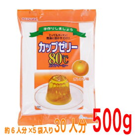 カップゼリー80℃　オレンジ味　かんてんぱぱ100g×5袋　500g　寒天ゼリーの素