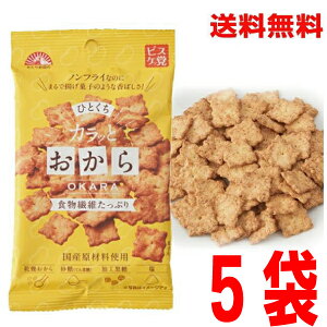 【お試し5袋メール便送料無料】ひとくち カラッとおから 38g×5袋 ノンフライなのにまるで揚げ菓子のような香ばしさ あたり前田のクラッカーでおなじみ前田製菓 kp
