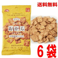 【6袋メール便送料無料】ひとくち カラッとおから　38g×6袋　ノンフライなのにまるで揚げ菓子のような香…