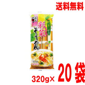 【本州送料無料】五木食品　彩菜そうめん　320g×20袋入り　長期保存OK！製造から3年北海道・四国・九州行きは追加送料220円かかります。