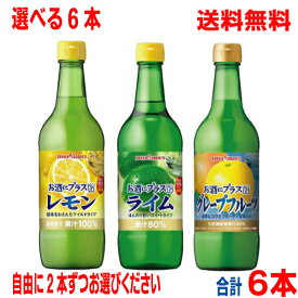 【選べる3種6本】【本州送料無料】お酒にプラス レモン　ライム　グレープフルーツ　　540ml瓶入り　合計6本ポッカサッポロ【北海道・四国・九州は別途送料220円かかります】