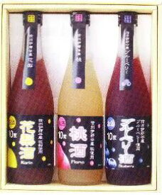 喜久水　南信州フルーツ酒3本セット花梨酒・桃酒・ブルーベリー酒南信州フルーツリキュールギフトセット