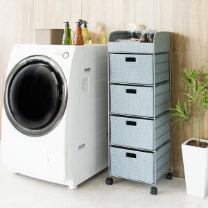 【返品OK!条件付】ランドリーボックス 脱衣所 洗面所 収納 幅36×奥行き29×高さ109cm MIYATAKE 宮武製作所 RB-360-BL ブルー かわいい おしゃれ チェスト 洗濯機 すきま収納 隙間 脱衣所収納 キャスタ