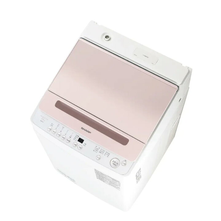 返品OK 条件付 シャープ 全自動洗濯機 穴なし槽 ES-GV7J-P ピンク系 洗濯・脱水7kg KK9N0D18P 家電と雑貨のemon えもん