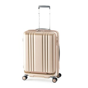 【返品OK!条件付】A.L.I ハードキャリーケース デカかるEdge Front Open 5〜7泊 55L+10L ALI-077-22FW-CGD シャンパンゴールド アジア・ラゲージ スーツケース 手荷物預け無料サイズ 拡張機能搭載 フロン