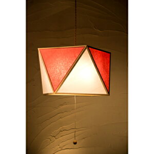 【返品OK!条件付】おしゃれ 国産 和照明 ペンダントライト 彩 sai L 1灯タイプ 新洋電気 和風照明 白×緋 AP817-1-C手作り 和紙照明 天井照明 木目 和モダン リビング ダイニング アジアン 玄関 廊