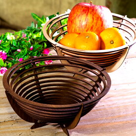 ★10%OFF★ バスケット かご 丸 2カラー 組み立て式 フルーツバスケット ハンドメイド 工作 籠 カゴ 丸 お菓子入れ 小物入れ 飾り かわいい シンプル メープル ウォールナット ブラウン ナチュラル 木製インテリア 送料無料 日本製 手作りキット