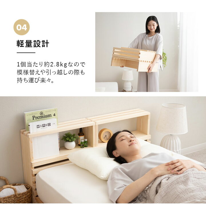 楽天市場】パレットベッド用 ヘッドボード 2個 セット シングル 正方形 