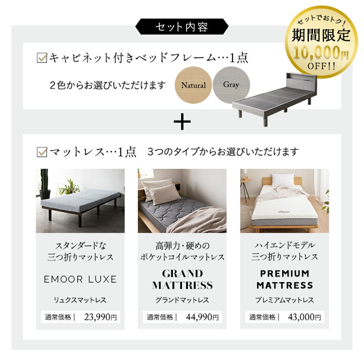 楽天市場】【最大10000円OFF】畳ベッド マットレス 2点セット ダブル 