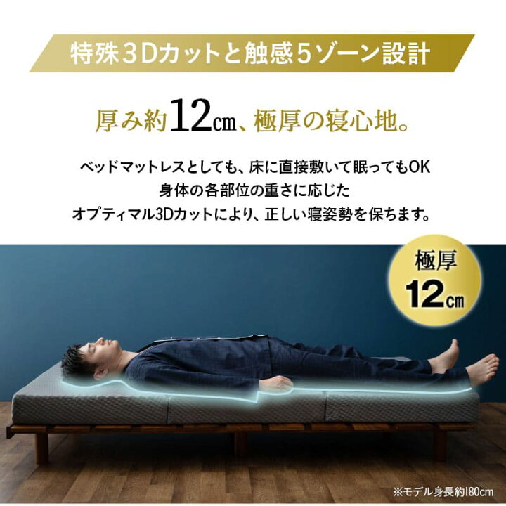 楽天市場】マットレス シングル セミダブル ダブル クイーン 三つ折り 
