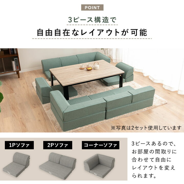 楽天市場】【4011円OFF】ソファ フロアソファ 幅188cm 4人掛け 3.5人 