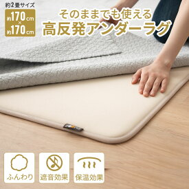 【本日19時～5H全品P5倍】アンダーラグ ラグ カーペット 下敷き 170×170cm 2畳 滑り止め 防音 遮音 保温 厚手 高反発 ウレタン ラグマット マット ラグカーペット 絨毯 オールシーズン コンパクト 収納 リビング 子供 長方形 無地 北欧 モダン おしゃれ かわいい ふかふか