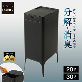 【エントリーでP7倍　超ポイントバック祭限定】　ゴミ箱 ダストボックス 30リットル 消臭 除菌 空気清浄 オゾン マイナスイオン 脚付き リビング 自動開閉 電動 スライド センサー ふた付き 角型 スリム ごみ箱 電池 お手入れ簡単 キッチン 分別 生ごみ おむつ ペット 30L 20