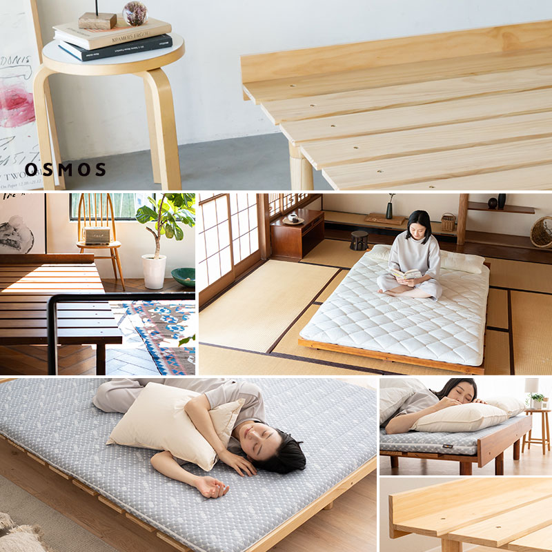 楽天市場すのこベッド ベッドフレーム ダブル 3段階 高さ調節 木製