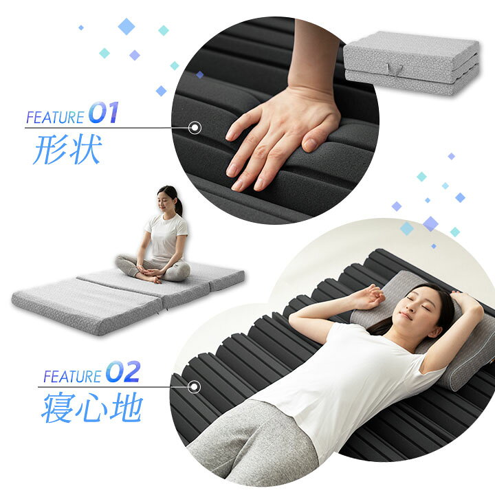 楽天市場】マットレス シングル 三つ折り 折りたたみ 高反発ウレタン 