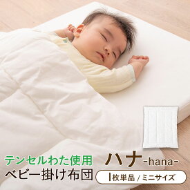 ベビー布団 ミニ 掛け布団 日本製 洗える ベビーふとん ヌード布団 単品 掛けふとん ミニサイズ ベビー掛け布団 ハナ 75×95cm テンセル中わた 赤ちゃん 省スペース コンパクト 丸洗い 洗濯機洗い可 ウォッシャブル エムールベビー