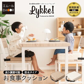 カバーも高さ調節できる お食事クッション クッション 「リュッケ」 防水 2段 子供 キッズ ベビー チェアクッション キッズチェア ダイニングチェア リビングチェア 座布団 ベルト付き リビング ダイニング おしゃれ 人気 コンパクト 正方形 無地 かわいい エムールベビー