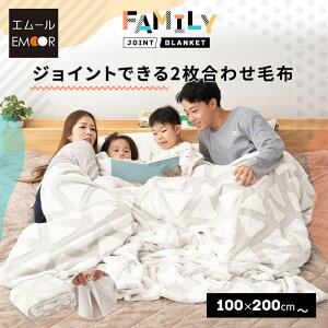 2枚合わせ毛布 ブランケット 100×200cm ジョイント 連結 ファミリー毛布 ケット 掛け 毛布 もうふ ファミリーサイズ 大きい 家族 子供 低ホルムアルデヒド 洗える あったか 暖か 冬用 布団 防寒
