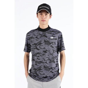 【クリアランスセール】ニューバランス ゴルフ メンズ 半袖シャツ (4166006) 半袖モックネック プルオーバー メンズゴルフウェア トップス ゴルフ用品 ストレッチ性 【NewBlance Golf】ブラックカ