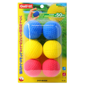 ライト(LITE) ゴルフ練習用ボール (R-29) セフティーボール(6個入り) 練習用ボール ゴルフ用品 やわらかい プラクティスボール