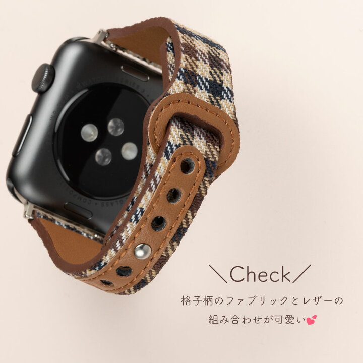 楽天市場 アップルウォッチ バンド レディース ベルト チェック 千鳥格子 革 レザー Apple Watch バンド 7 6 Se 38mm 40mm 41mm 42mm 44mm 45mm おしゃれ かわいい Empire