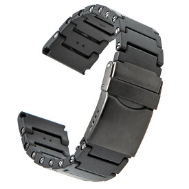 時計 ベルト 腕時計 バンド EMPIRE UNION ユニオン 3000 超軽量 連結 ウレタン 時計ベルト 腕時計ベルト オールブラック 22mm アップルウォッチにも