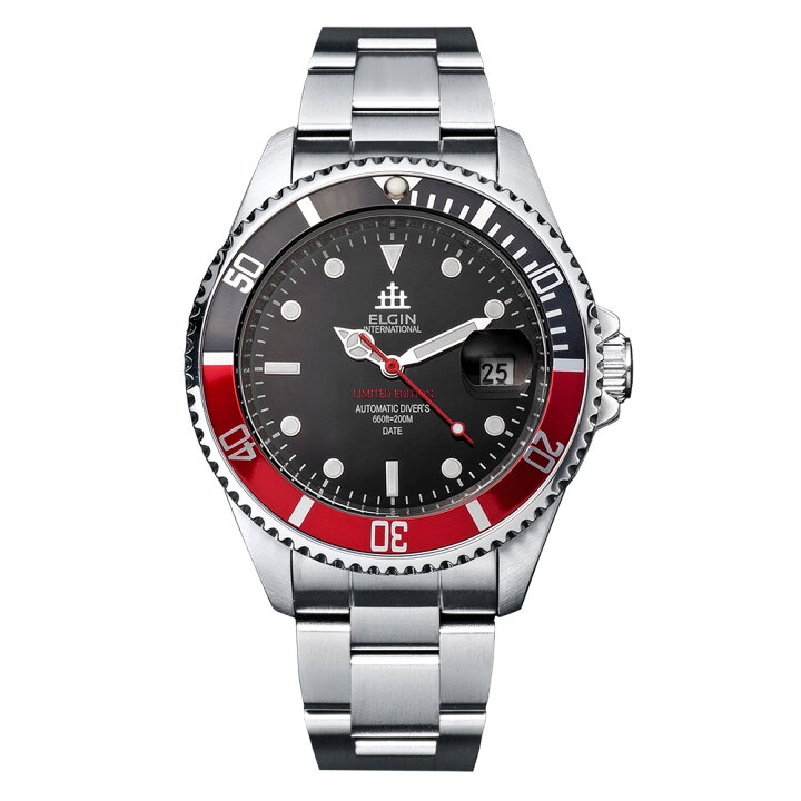 楽天市場】ELGIN エルジン メンズ 腕時計 自動巻き ダイバー 200M防水  