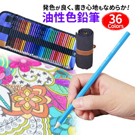 【楽天1位】色鉛筆 36色 セット 油性 ロールケース 収納 ケース 子供 小学生 お絵かき 大人の塗り絵 画材セット 絵画 イラスト スケッチ 鉛筆削り付