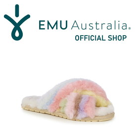 【公式】EMU Australia エミュ Mayberry Rainbow シープスキン ムートン ファー サンダル スリッパ ルームシューズ 天然 ウール フラット レディース 春夏 秋冬 公式 正規 通販 送料無料