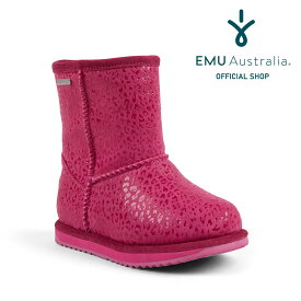 【公式】EMU Australia エミュ Leopard Brumby 防水 メリノウール ブーツ 天然 ウール 子供靴 靴 雨 雨の日 対策 防寒 保温 女の子 子供 幼稚園 小学生 キッズ ジュニア ロング ミドル ボアファー 送料無料