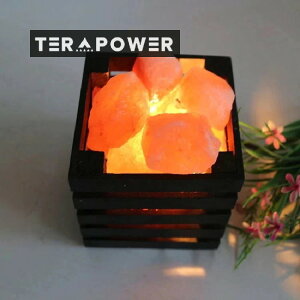 インテリア照明ライト塩灯水晶塩灯田園木枠塩灯装飾台灯小夜灯木製の置物30%までに制限