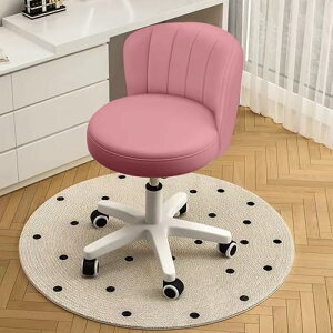 オフィスチェア デスクチェア パソコンチェア オフィススツール 昇降スツール 丸椅子 背もたれ PUレザー 高さ調節可能 360°回転椅子 静音キャスター 在宅勤務 仕事 診察 美容室 ホワイト 35*35