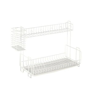 水切りラック 水切りカゴ 2段 トレー シンク上 キッチン 台所 シンク 収納 スリム 省スペース