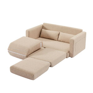 ソファ 2人掛け 収納付き ファブリック 両側に肘掛け付き 木脚外し可能 ローソファ コンパクト ひとり暮らし カウチソファー