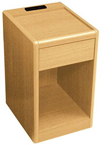 大商産業 ナイトテーブル コンセント付 引き出し付き 木製 ナイトチェストシリーズ 収納 ベッドサイドテーブル サイドテーブル ベッド用 横 完成品 (ダークブラウン)