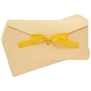 封筒 リボン付き 洋封筒 10枚セットxお祝いx挨拶xラブレターxお見舞いxお礼状用 ふ