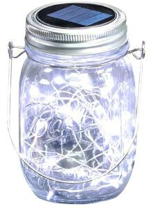 置物ライト メイソンジャー風 ソーラーライト ガーデンライト イルミネーションライト 自動点灯 省エネ 防水 LED (カラフル 2個セット)