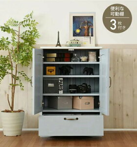 フレンチカントリー 引き出し付き 扉付き チェスト キャビネット 幅60 リビング キャビネット ff