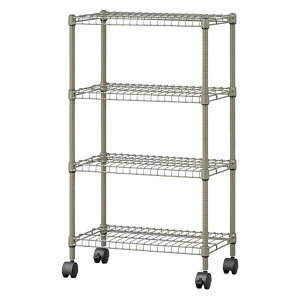 アイリスオーヤマアイリスオーヤマ カラースチールシェルフ 4段 キャスタータイプ SEC-895C カーキ ラック スチールラック 棚 キャスター付き