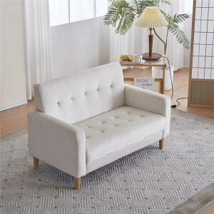 ソファー 二人がけソファー 2人掛け幅105cm高さ12cmリビングソファ 肘付き ロボット 掃除機も通れる ベルベット調 かんたん組立 1人用にも おしゃれ