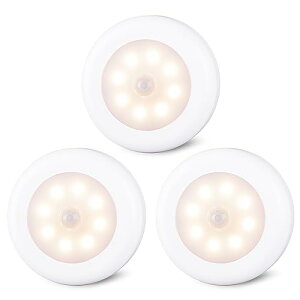 ミニ人感センサーライト 電池式 屋内 高CRI 階段モーションセンサーライト 強力接着剤 LEDナイトライト フットライト キャビネットホール/クローゼット/キッチン用 (銀色, クールホワイト, 3