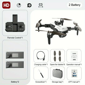 高解像度カメラ付き長時間耐久ドローン、S2S WiFi FPVでプロ仕様のUAV飛行を体験、高精細デュアル折りたたみRCクアッドコプター高さ維持装置、リモコン初心者男性用ギフト屋内および屋外手頃な価格のドローン
