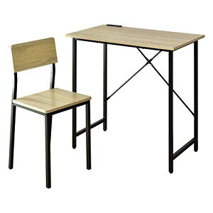 リス デスクチェアセット リモート会議用 テレワーク パソコンデスク 幅75cm 奥行45cm 高さ74cm コンパクト コンセント付き キャスターなし マーブル ルッツ