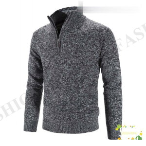 ゴルフウェア メンズゴルフセーター ニット メンズ セーター ハーフジップ ハイネック 暖かい プルオーバー 無地 タートルネック 秋 冬 保温