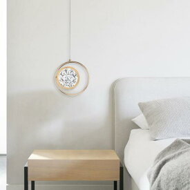 北欧LEDラウンドペンダントライト玄関にぶら下がっているトリプルフエライトダブルサークルシーリングライトランプギフトバーホームモダンアート